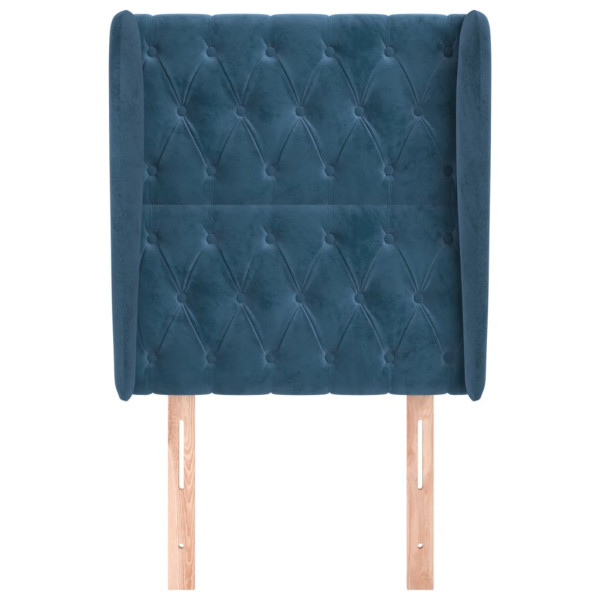 Cabecero con orejas de terciopelo azul oscuro 83x23x118/128 cm M 3