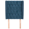 Cabeceira cama c/ abas veludo 83x23x118/128 cm azul-escuro 3