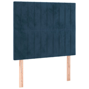 Cabeceros 2 unidades de terciopelo azul oscuro 90x5x78/88 cm H