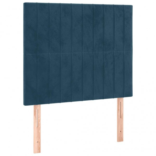 Cabeceira de cama 2 pcs veludo 90x5x78/88 cm azul-escuro M 2