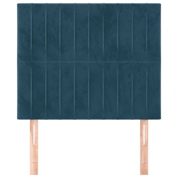 Cabeceira de cama 2 pcs veludo 90x5x78/88 cm azul-escuro M 3