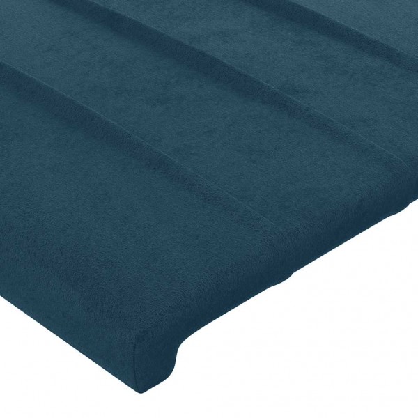 Cabeceira de cama 2 pcs veludo 90x5x78/88 cm azul-escuro M 4