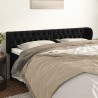 Cabeceira de cama c/ abas veludo 183x23x78/88 cm preto 1