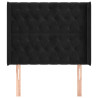 Cabecero con orejas de terciopelo negro 93x16x118/128 cm 3