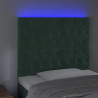 Cabecero con luces LED terciopelo verde oscuro 100x7x118/128 cm 3