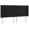 Cabeceira de cama c/ luzes LED veludo 203x16x118/128 cm preto 3