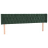 Cabecero con LED de terciopelo verde oscuro 203x16x78/88 cm 3