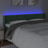 Cabecero con LED de terciopelo verde oscuro 203x16x78/88 cm 4