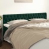 Cabeceira de cama 2 pcs veludo 100x7x78/88 cm verde-escuro 1