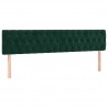 Cabeceira de cama 2 pcs veludo 100x7x78/88 cm verde-escuro 2