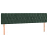 Cabeceros 2 unidades de terciopelo verde oscuro 100x7x78/88 cm 2