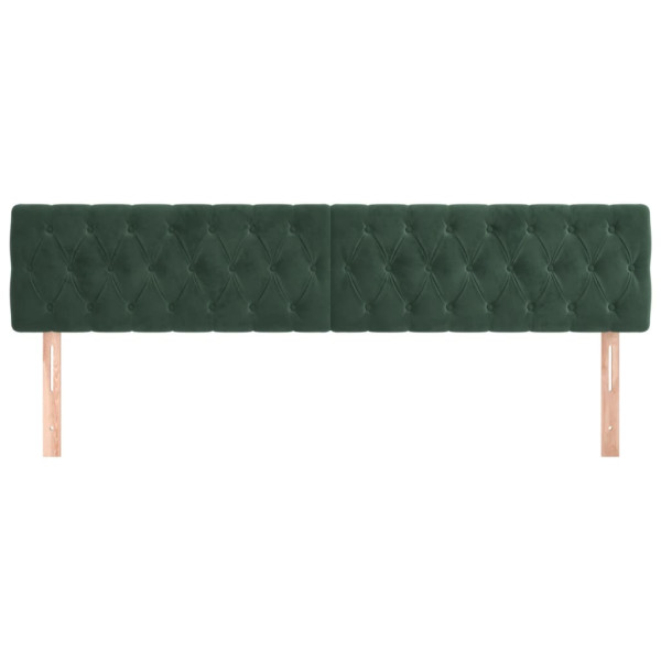 Cabeceros 2 unidades de terciopelo verde oscuro 100x7x78/88 cm M 3