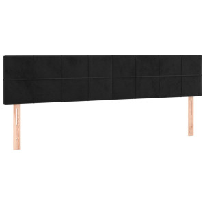 Cabeceira de cama 2 pcs veludo 90x5x78/88 cm preto H