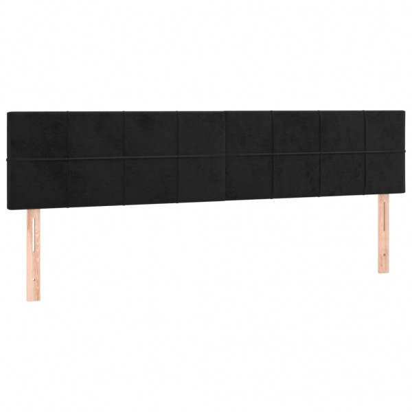 Cabeceira de cama 2 pcs veludo 90x5x78/88 cm preto M 2