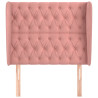 Cabeceira cama c/ abas veludo 103x23x118/128 cm rosa 3