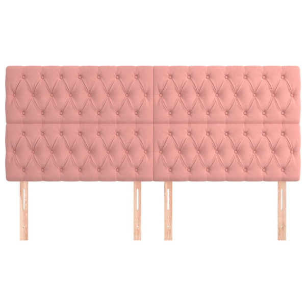 Cabeceros 4 unidades de terciopelo rosa 100x7x78/88 cm M 3