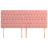 Cabeceros 4 unidades de terciopelo rosa 100x7x78/88 cm 3