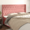 Cabeceira cama c/ abas veludo 203x16x118/128 cm rosa 1
