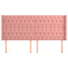 Cabecero con orejas de terciopelo rosa 203x16x118/128 cm 3