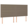 Cabeceira cama c/ LED tecido 180x5x118/128 cm cinza-acastanhado 4
