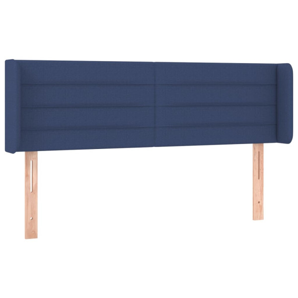 Cabeceira de cama c/ luzes LED tecido 147x16x78/88 cm azul M 3