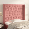 Cabecero con orejas de terciopelo rosa 103x16x118/128 cm 1
