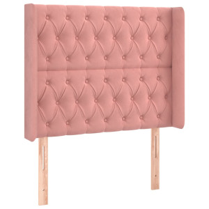 Cabecero con orejas de terciopelo rosa 103x16x118/128 cm H