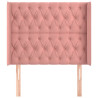 Cabecero con orejas de terciopelo rosa 103x16x118/128 cm 3