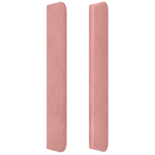 Cabecero con orejas de terciopelo rosa 103x16x118/128 cm M 4