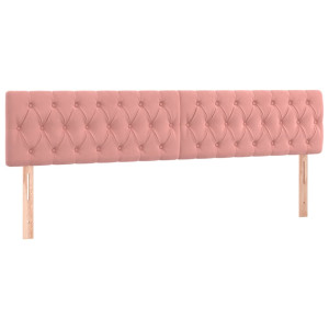 Cabeceros 2 unidades de terciopelo rosa 100x7x78/88 cm H