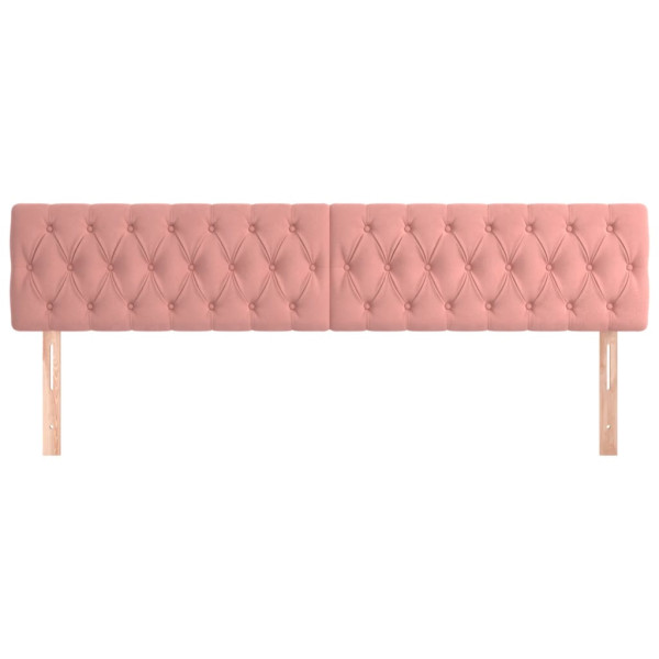 Cabeceira de cama 2 pcs veludo 100x7x78/88 cm rosa M 3