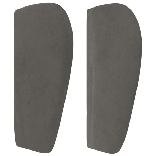 Cabecero de terciopelo gris oscuro 183x23x78/88 cm M 4