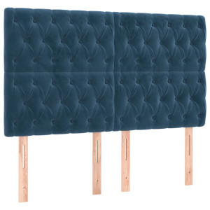 Cabeceros 4 unidades terciopelo azul oscuro 72x7x78/88 cm H