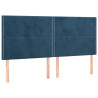 Cabecero con luces LED terciopelo azul oscuro 180x5x118/128 cm 4
