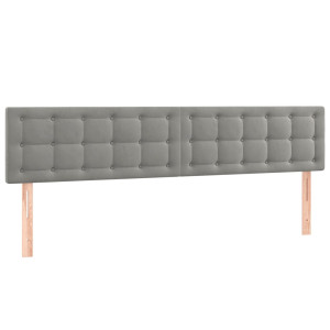 Cabeceira de cama 2 pcs veludo 80x5x78/88 cm cinzento-claro H
