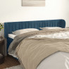 Cabeceira de cama c/ abas veludo 163x23x78/88cm azul-escuro 1