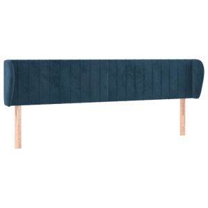 Cabecero de terciopelo azul oscuro 163x23x78/88 cm H
