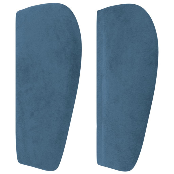Cabeceira de cama c/ abas veludo 163x23x78/88cm azul-escuro M 4