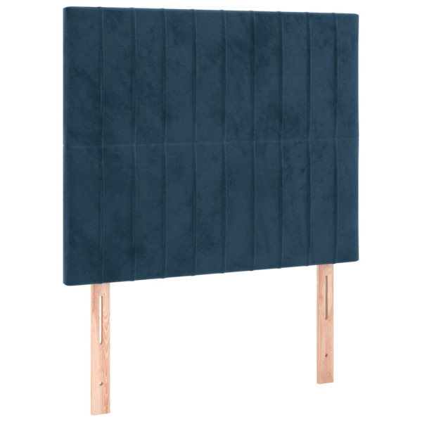 Cabeceros 2 unidades de terciopelo azul oscuro 80x5x78/88 cm M 2