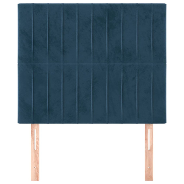 Cabeceros 2 unidades de terciopelo azul oscuro 80x5x78/88 cm M 3