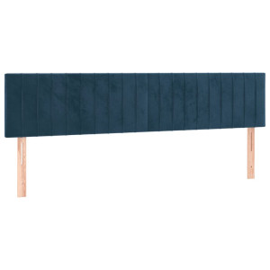 Cabeceros 2 unidades de terciopelo azul oscuro 80x5x78/88 cm H