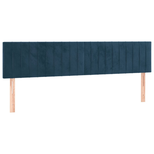 Cabeceira de cama 2 pcs veludo 80x5x78/88 cm azul-escuro M 2