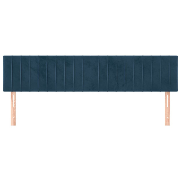 Cabeceira de cama 2 pcs veludo 80x5x78/88 cm azul-escuro M 3