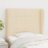 Cabeceira de cama c/ abas tecido 83x23x118/128 cm creme 1