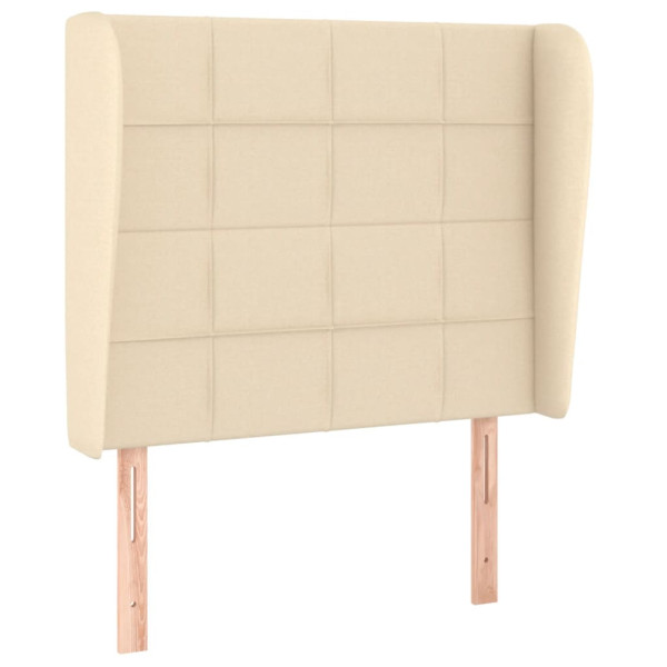 Cabecero con orejas de tela color crema 83x23x118/128 cm M 2