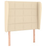 Cabeceira de cama c/ abas tecido 83x23x118/128 cm creme 2