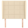 Cabecero con orejas de tela color crema 83x23x118/128 cm 3