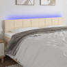 Cabecero con LED de tela color crema 160x5x78/88 cm 1
