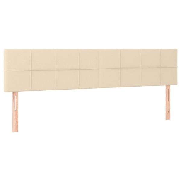 Cabeceira de cama c/ luzes LED tecido 160x5x78/88 cm cor creme M 4