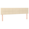 Cabeceira de cama c/ luzes LED tecido 160x5x78/88 cm cor creme 4